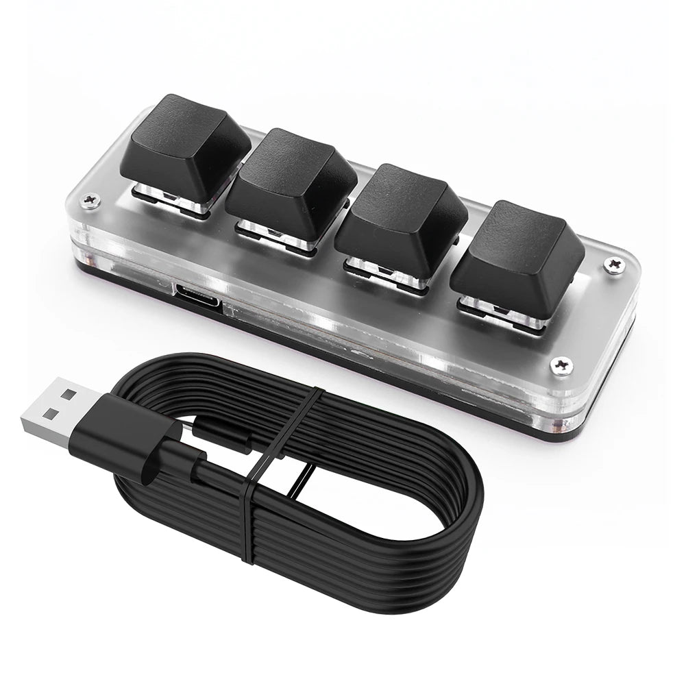Programmable DIY Mechanical Keyboard Bluetooth/USB Wired RGB Custom Mini 3 Key 1 Knob Knob Macro Hotswap Keypa for Laptop
