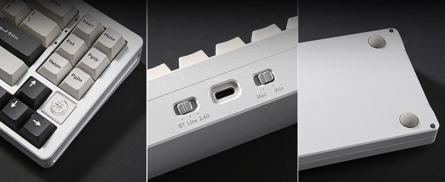YUNZII AL71 Aluminum Mechanical Gaming Keyboard, Hot Swappable Gasket Custom RGB Wireless Keyboard, 71 Key Full CNC Study Keeb