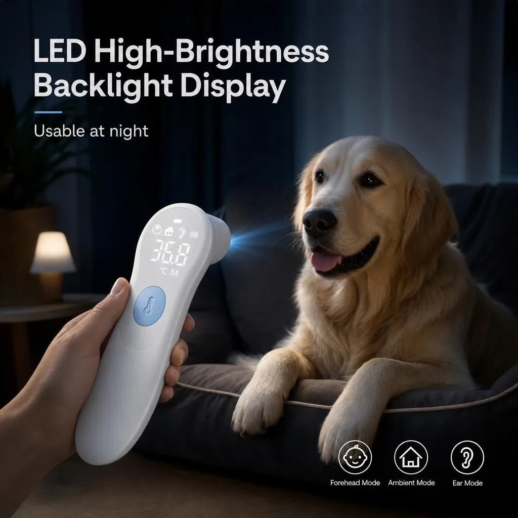 JUSTLANG Recharge Digital Pet Thermometer LED Fast Accurate Reading ℃/℉  Veterinary Temperature for Dog Cat Animal Pet