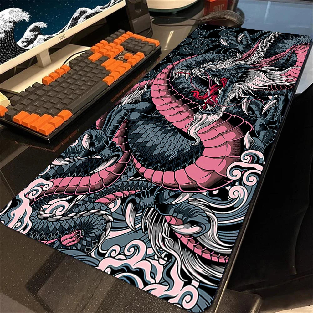 Mouse Pads Black White Dragon Table Mats Computer Mousepad Company Big Deskmat 100x50cm Large Gamer Mousepads Gaming Mouse Mat