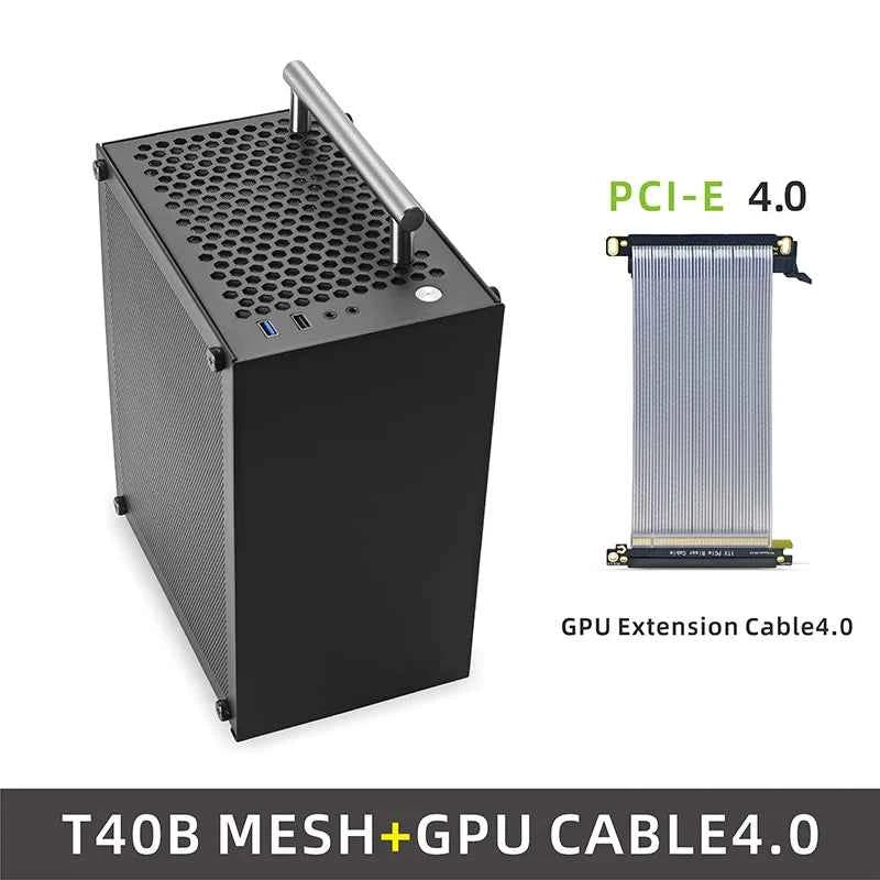 METALFISH T40 Mini ITX Black Case 7L Gaming Computer Chassis Compact transparent PC Support SFX PSU/70mm Cooler/206mm GPU