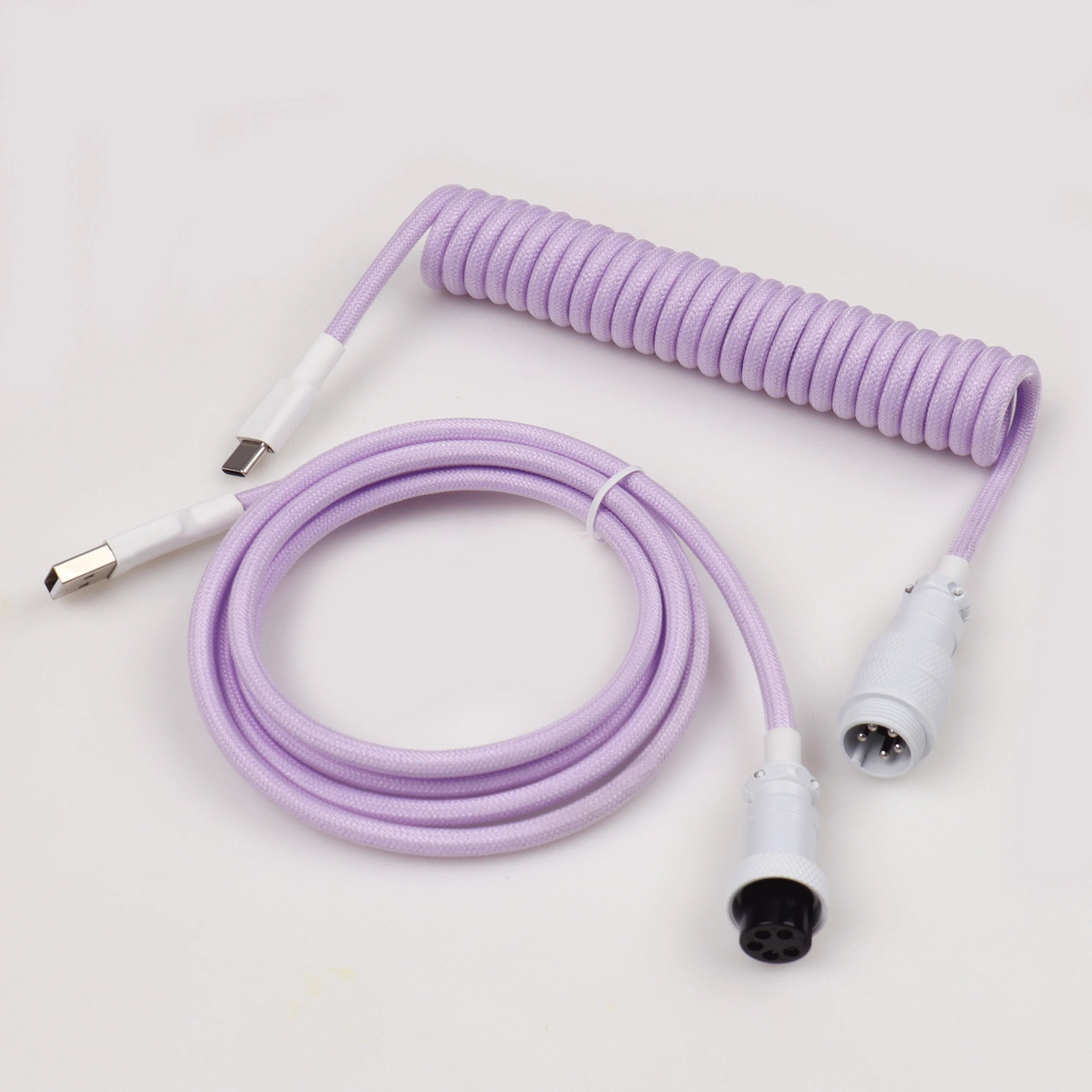 LANO Custom Paracord Coiled Mechanical Keyboard Type C Data Spring Cable GX16 Aviator Coil Spiral Usb C for Gaming Coiled Cable - WinSupport Tech