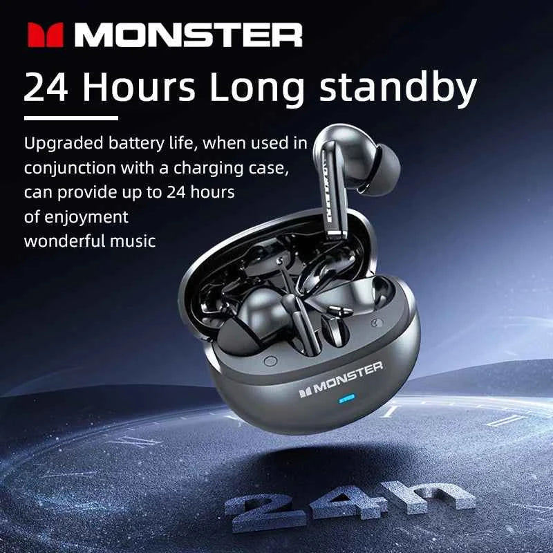 Monster MQT39 Gaming Earphone Ture Wireless Bluetooth 6.0 Headphones Low Latency Noise Reduction Earbuds Headset With Mic New