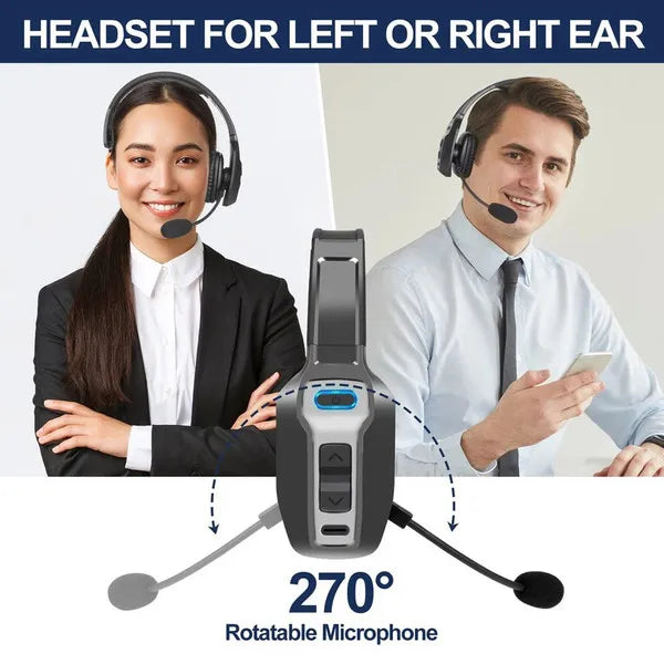 AI Trucker Headset Wireless Bluetooth 5.2 Noise Cancelling Mic For Phones PC US