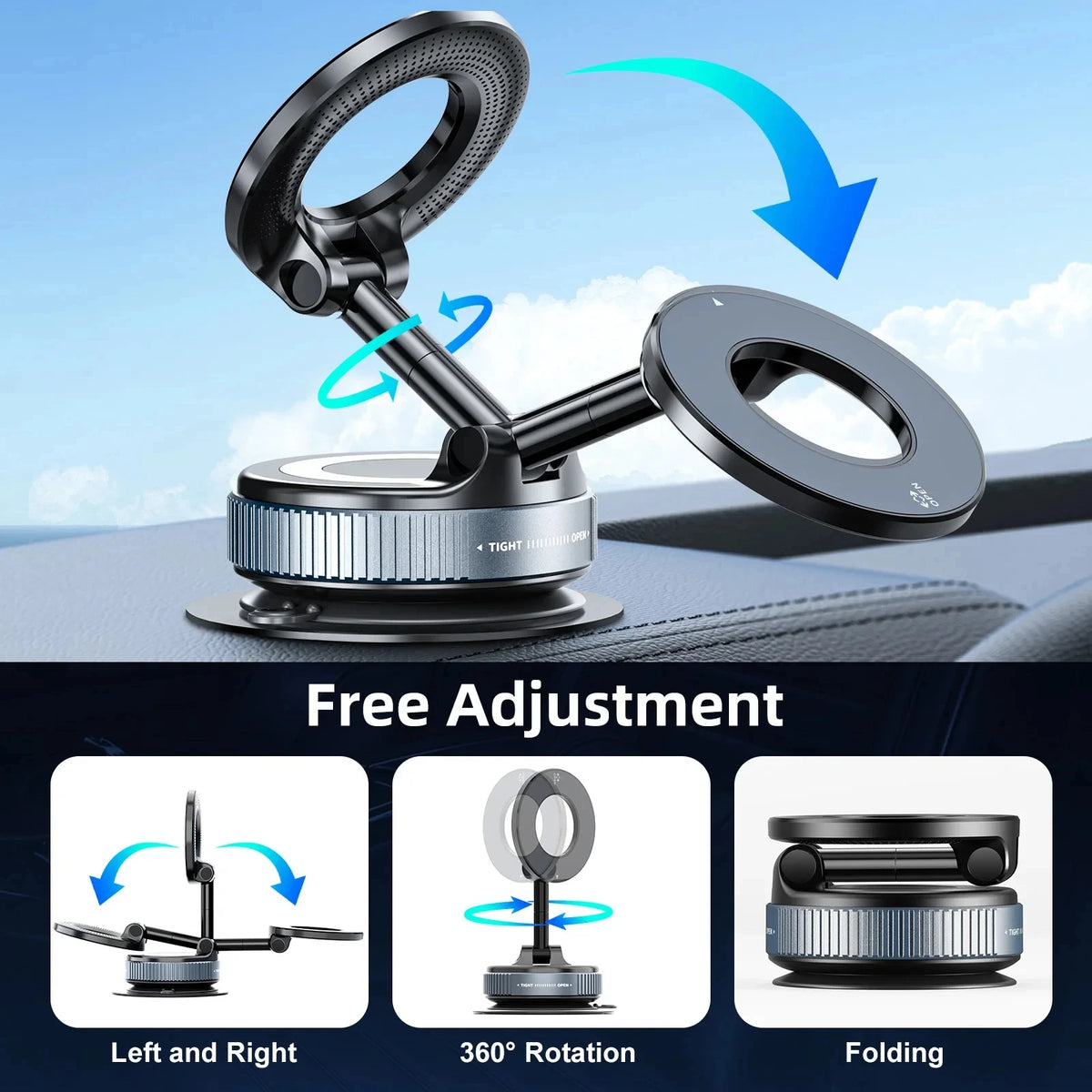 Mobile phone magnetic stand for desktop; 360° rotating magnetic adsorption stand; universal mobile phone holder