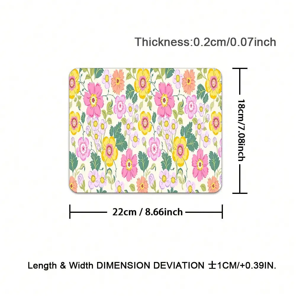 Large Mouse Pad, Wildflowers Floral Desk Mat Computer Keyboard Pad Non-Slip Rubber Base With Stitched Edges For Laptop Gaming, Office & Home