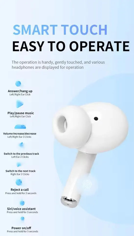 UEESFIT A5 TWS Wireless Bluetooth Earphones Noise Cancelling ANC Earbuds Sports Headphones HiFI Stereo Sound Headset With Mic