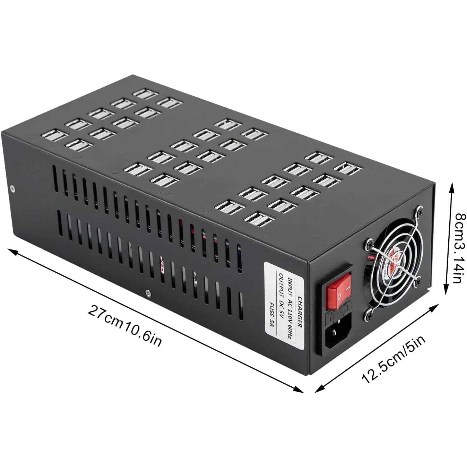 60 Ports USB Charging Station Hub Desktop Cell Phone Charger Organizer, 30 USB Interfaces, 400W