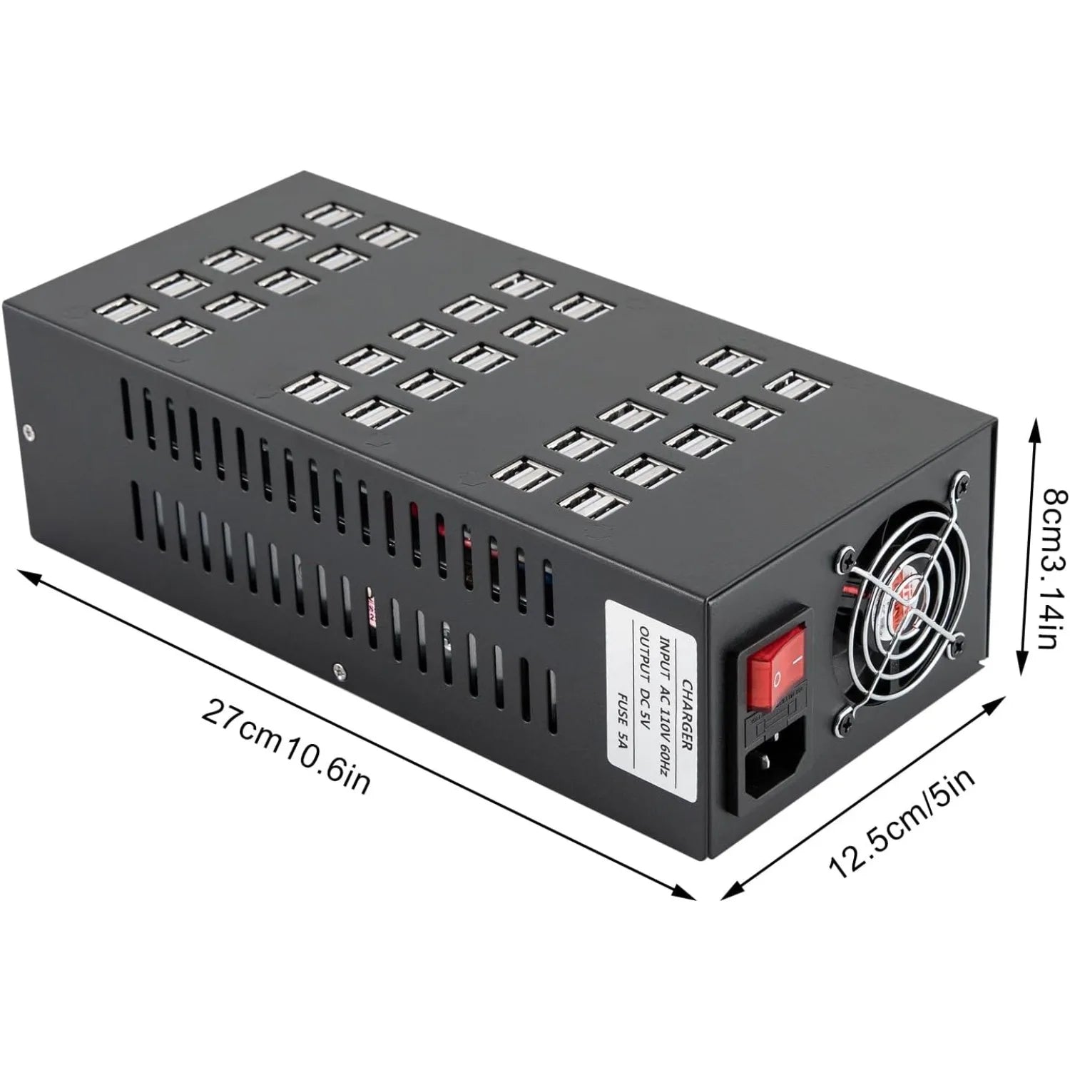 60 Ports USB Charging Station Hub Desktop Cell Phone Charger Organizer, 30 USB Interfaces, 400W
