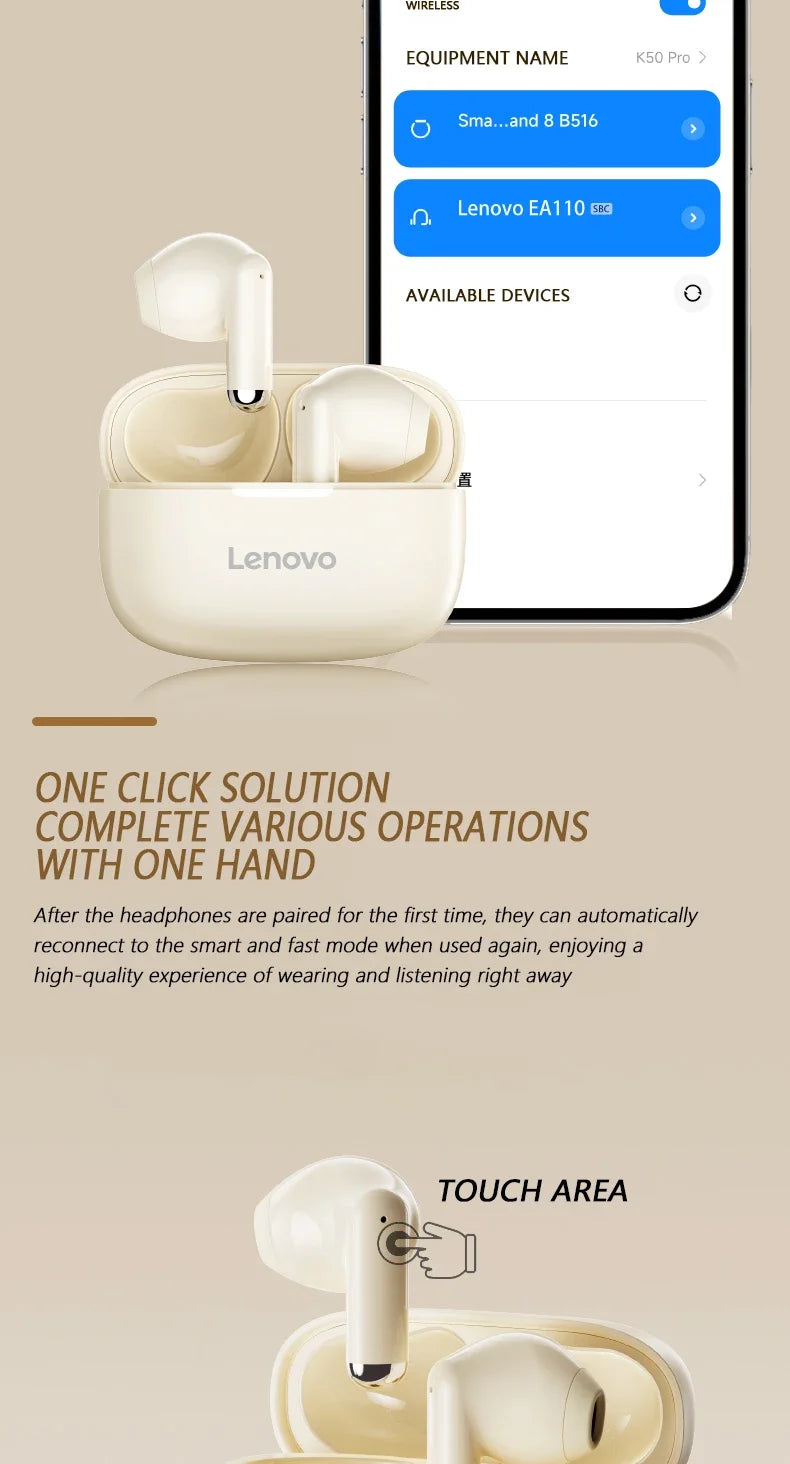 Lenovo EA110 TWS Gaming Earphone ENC High-definition Calling Bluetooth Headphones Noise Reduction 200mAh HD Voice Sports Earbuds