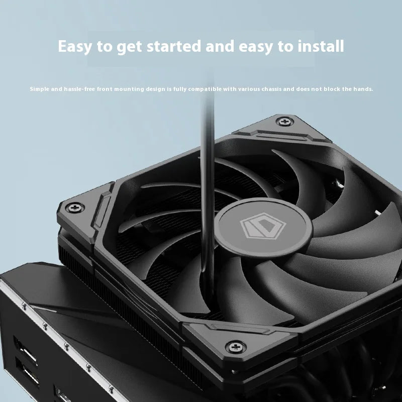 ID Cooling IS-67-XT 6 Heat pipes CPU Cooler Hydraulic Bearings Low Noise Cooling Fan Push Type Air Radiator with Thermal Paste