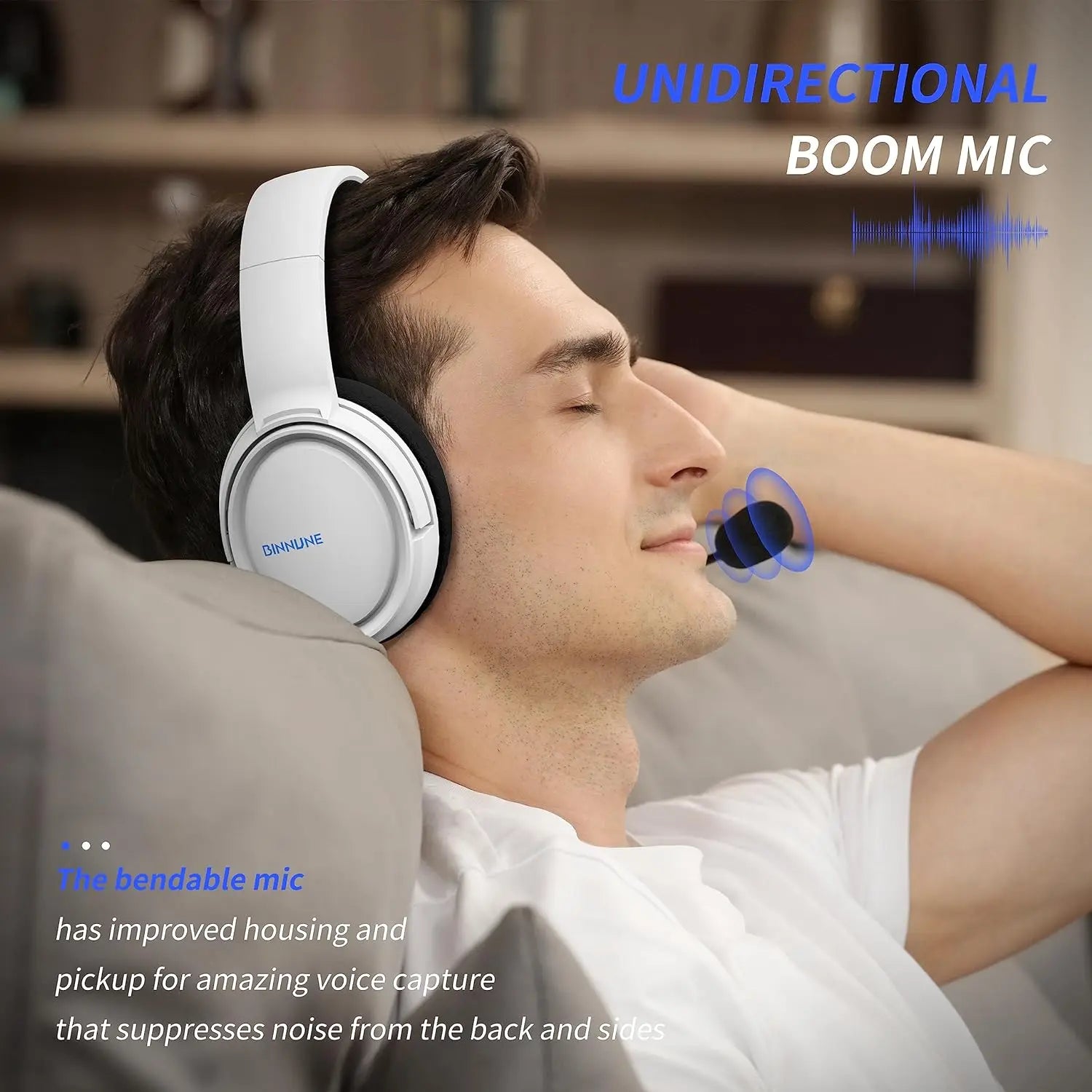 BINNUNE Gaming Headset with Mic – Wired Headphones for PS5, PS4, Xbox Series X|S, Xbox One, PC & Switch, Noise Cancelling Stereo Gaming Headphones.
