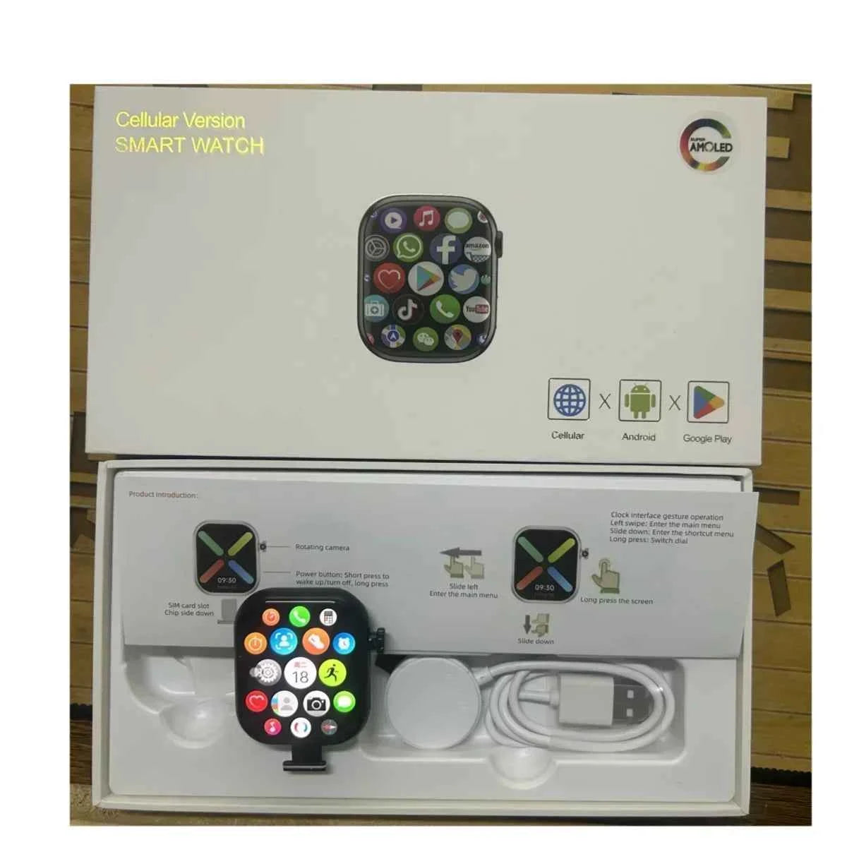 VP29 Smartwatch with rotating camera 2.29-inch AMOLED screen 490x580 Global Edition supports SIM WiFi GPS video calling
