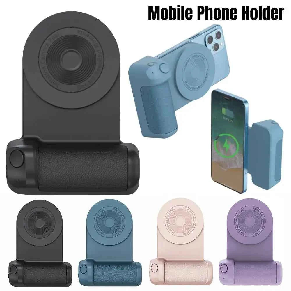 Magnetic Camera Handle Bluetooth Phone Grip Photo Bracket Anti-shake Selfie Device for Android iphone Wireless Charging