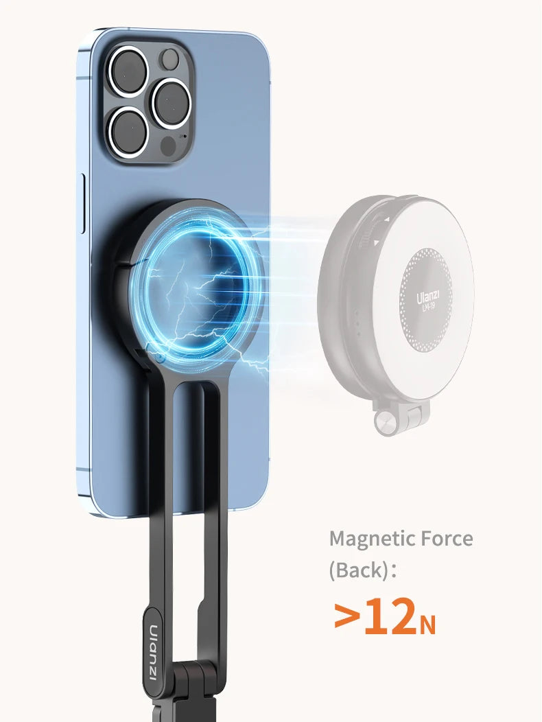ULANZI MA30 Aluminum Magnetic Phone Tripod Stand Compatible with iPhone 16 Samsung Xiaomi Huawei Vivo OPPO - Mini Bracket for Magsafe Smartphones