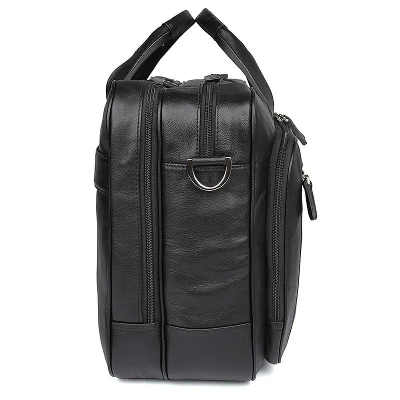 High Quality Genuine Leather Men Briefcase Business bag Crazy Horse Leather Large 17