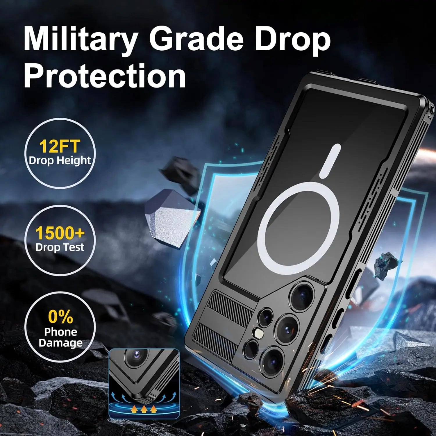 For Samsung Galaxy S26 Ultra S25 Plus S24 S23 Case Waterproof Magsafe Snow Dust Shock Proof 360° Underwater IP68 Certified Cover