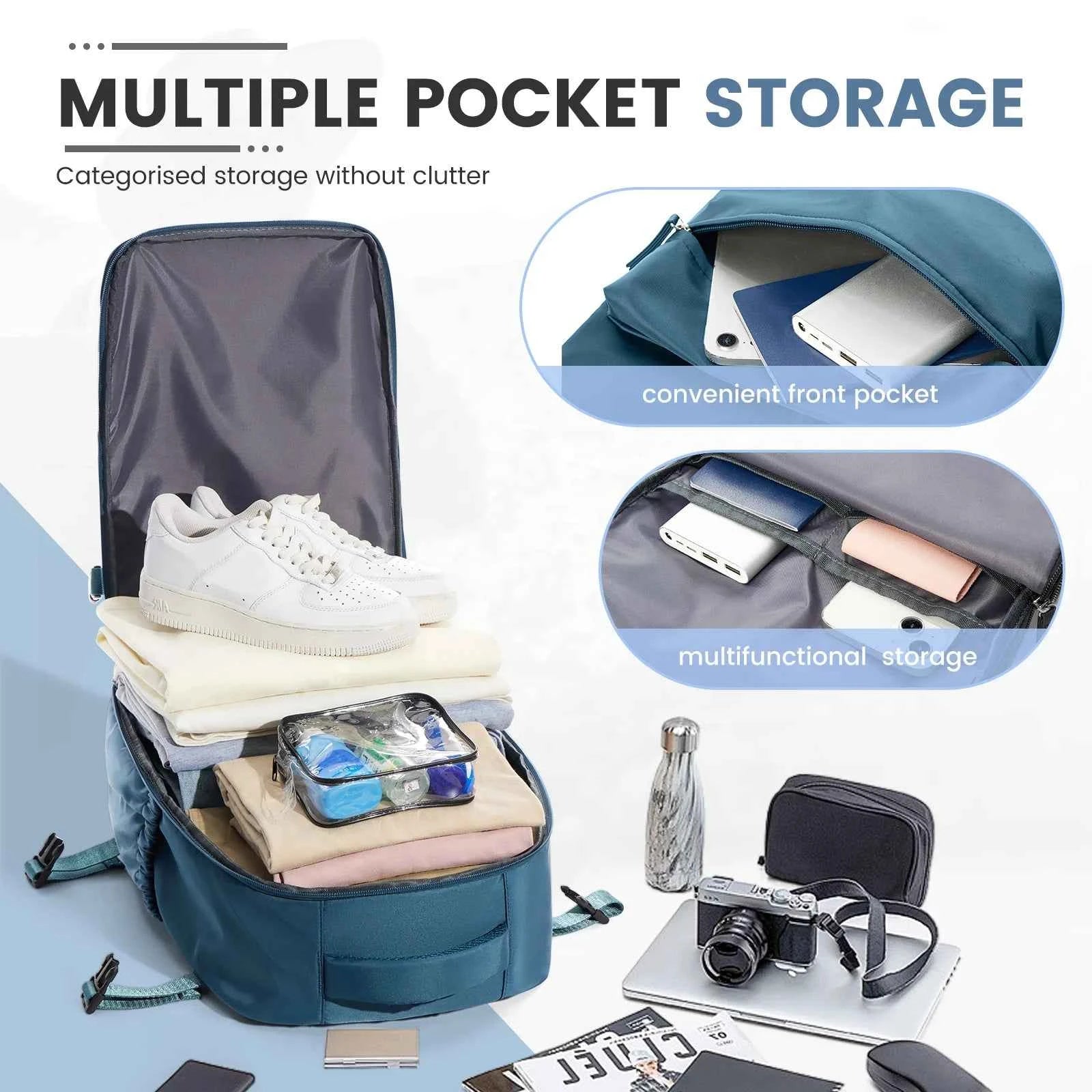 Ryanair 40x20x25 Cabin Bag Men Air Vacuum Compression Backpack Hand Luggage Laptop Backpack,42x29x15 Vacuum Clothing Storage Bag