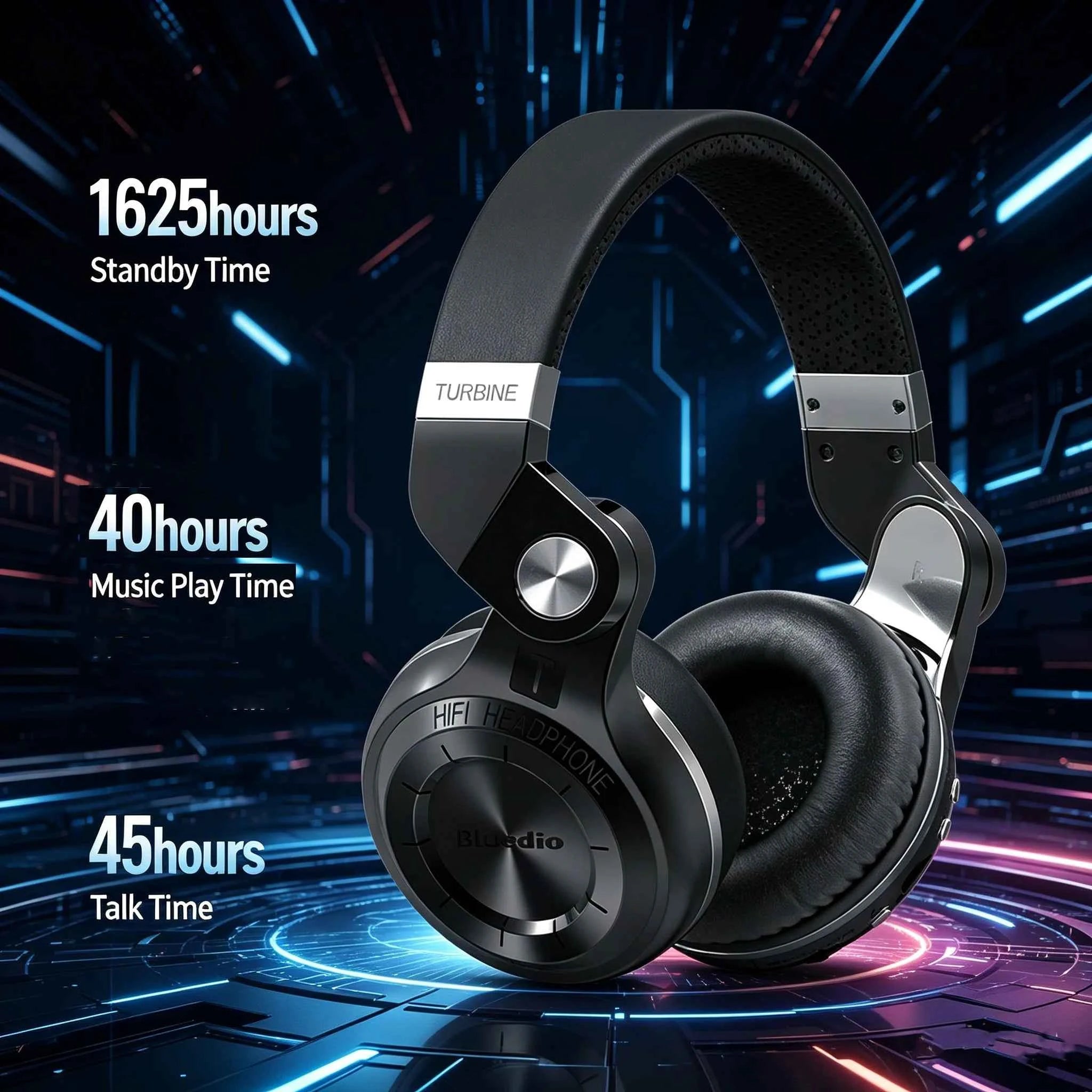 Bluedio T2+ Bluetooth Headphone Wireless Headset Foldable Sports Earphone Bluetooth 5.4 HIFI Sound 57mm Strong Bass SD Card Slot