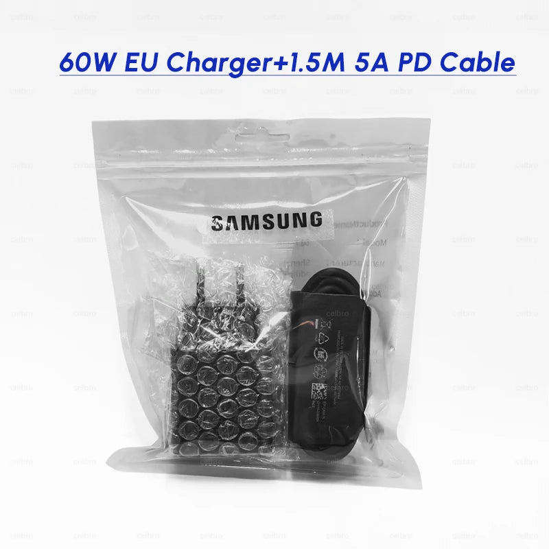Samsung S26 Ultra original 60W Charger PD Type C Adapter EU Plug Fast Charge Samsung S25+ S25 S24 S23 S22 Ultra A57 Tab S10 S9