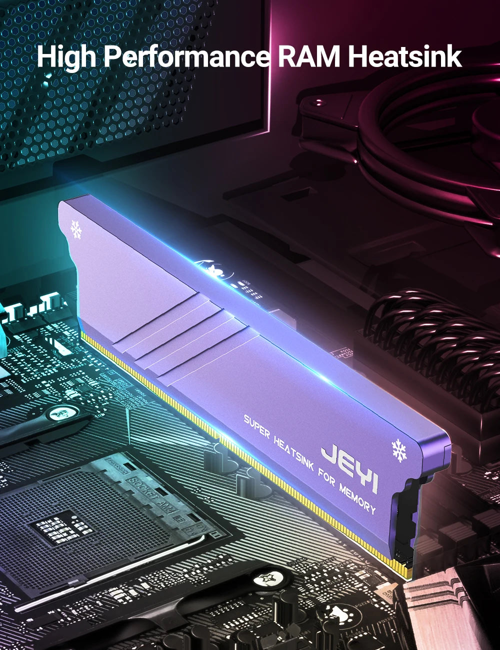 JEYI DIY Memory RAM Heatsink With Thermal Pads, Desktop RAM Cooler DDR Radiation Dissipate for PC DDR2/DDR3/DDR4/DDR5
