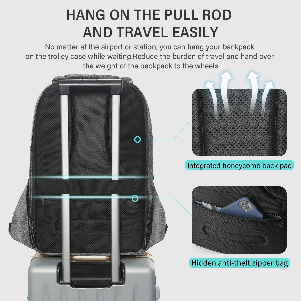 Tigernu Anti Theft Backpack Men USB Port Computer Backpacks For Men Bagpack Schoolbag 15.6inch Backpack Bags Travel Bag Knapsack