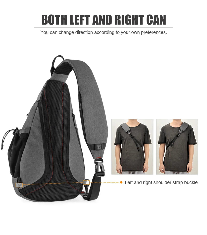 Mixi One Shoulder Backpack Crossbody Sling Bag – USB Charging Sports Travel Bag for Men & Women, Lightweight Cycling & School Backpack