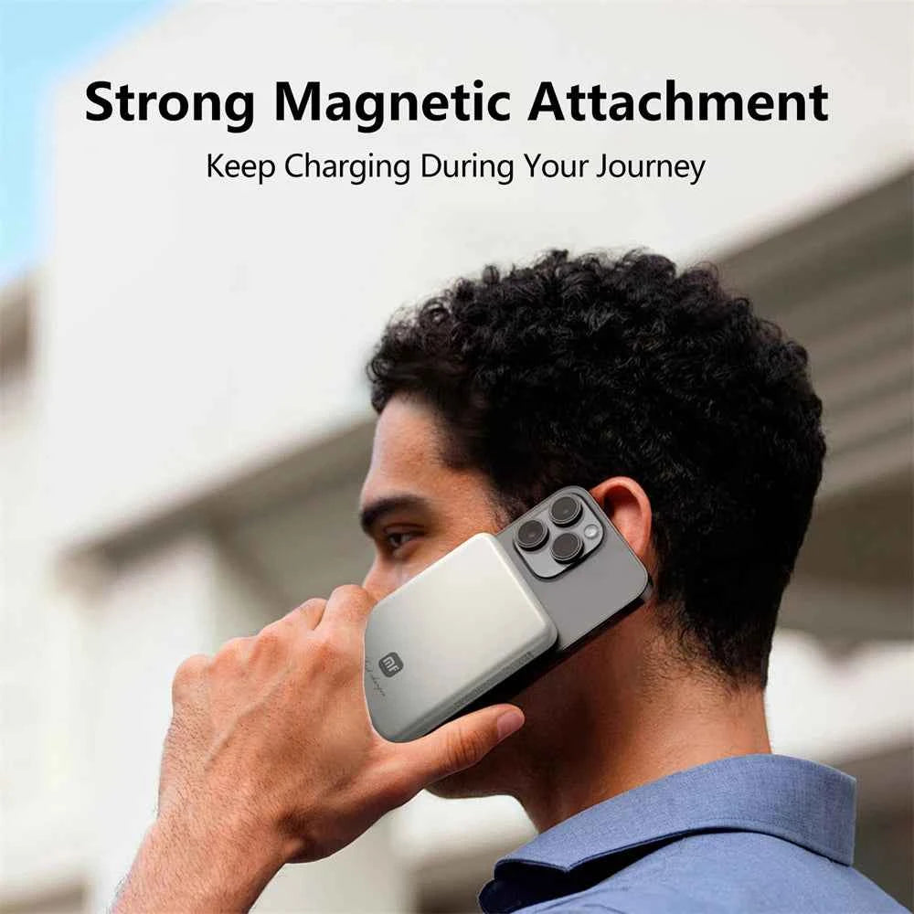 Mufod Qi2 Magnetic Power Bank 5000mah 15W Wireless Charging 20W Portable Wired Charge PD 22.5W Type C Cable Bidirectional Fast Charging Powerbank For Iphone 17 16 15 Pro Max Magsafe Xiaomi Samsung Magsafe Oneplus Mobile Batte