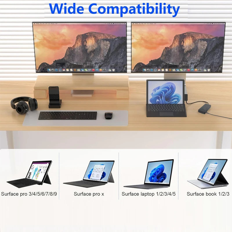 12 in 1 Surface Multi-function docking station Type-c converter usb hub computer expansion dock card reading Splitter Extender