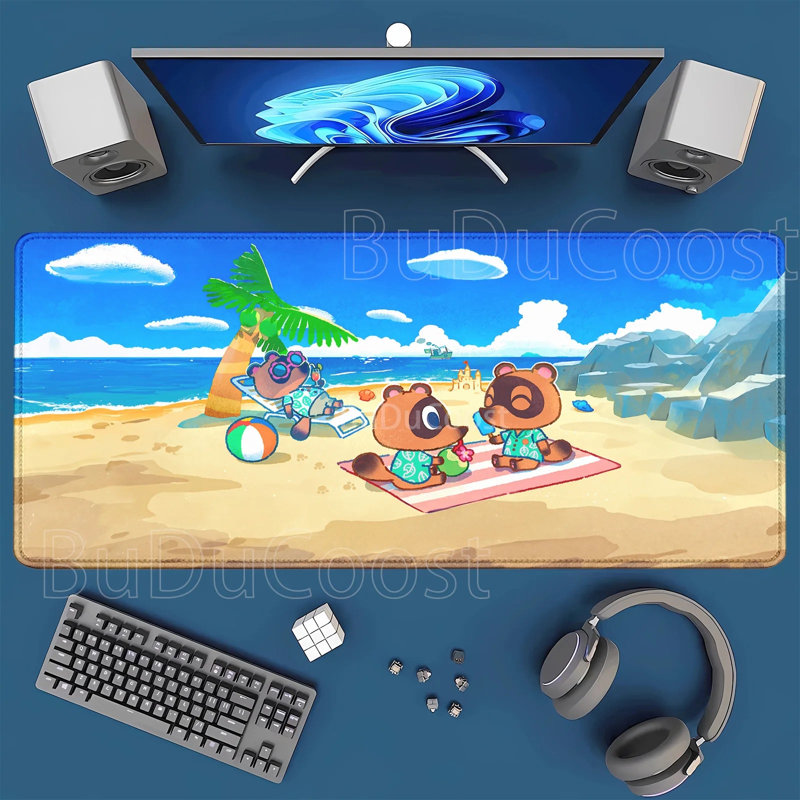 Large Kawaii Mouse Pad Non-Slip Gaming Cute Cartoon A-Animals Laptop Gamer Crossing Mousepad HD Printing XXL 400x900mm Desk Mat