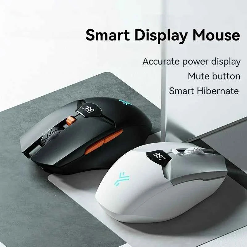 V086 2.4G Bluetooth wireless mouse screen display power 600mAh battery, light tone buttons for gaming and office