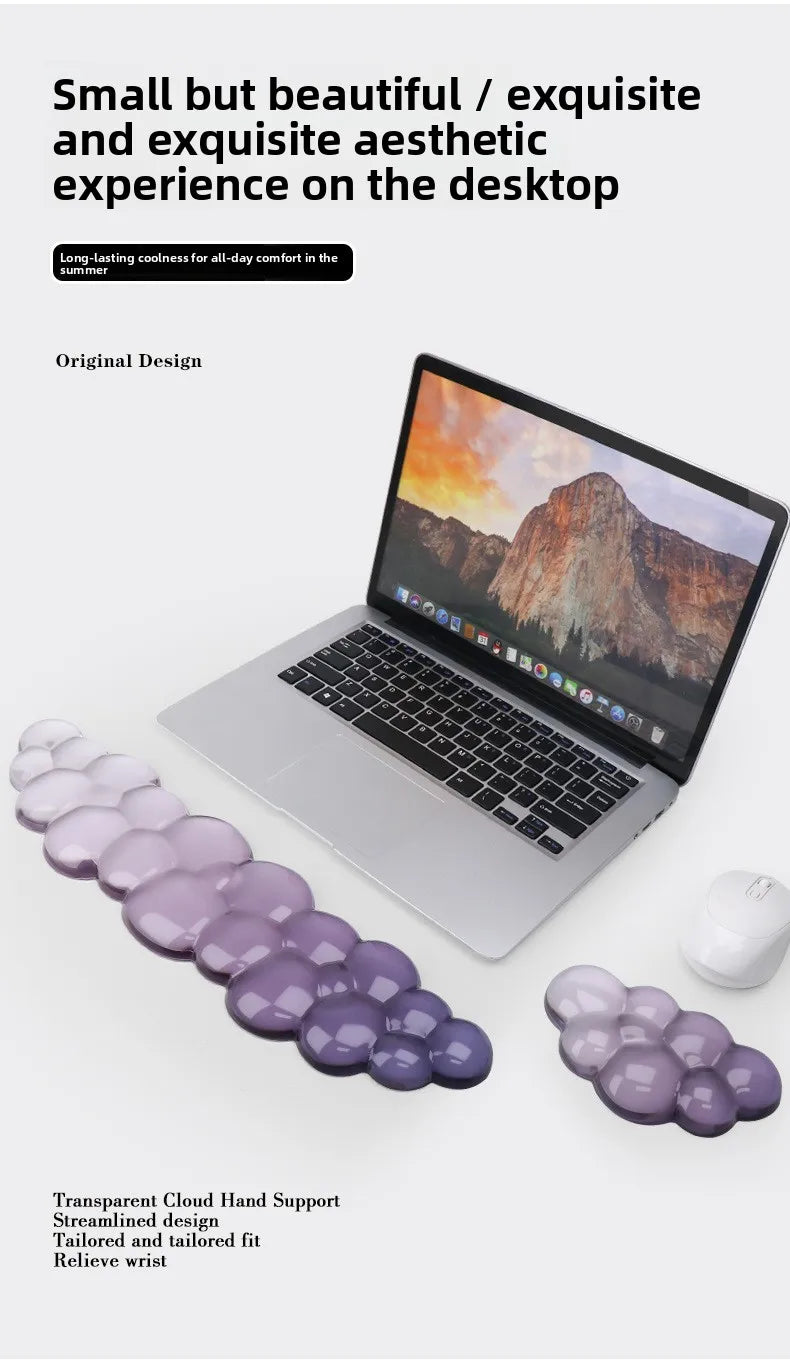 Cloud shaped silicone transparent wristband, mouse pad with wrist rest,non slip keyboard,ergonomic keyboard,mouse pad,wrist rest