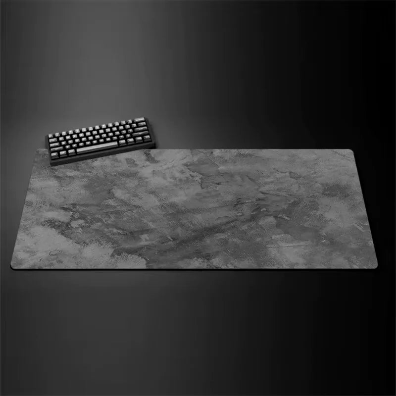 Gray Mouse Pad – Large & Small Overlocked XXL Desktop Keyboard Table Pad, Gaming Desk Mat for PC & Computer Accessories