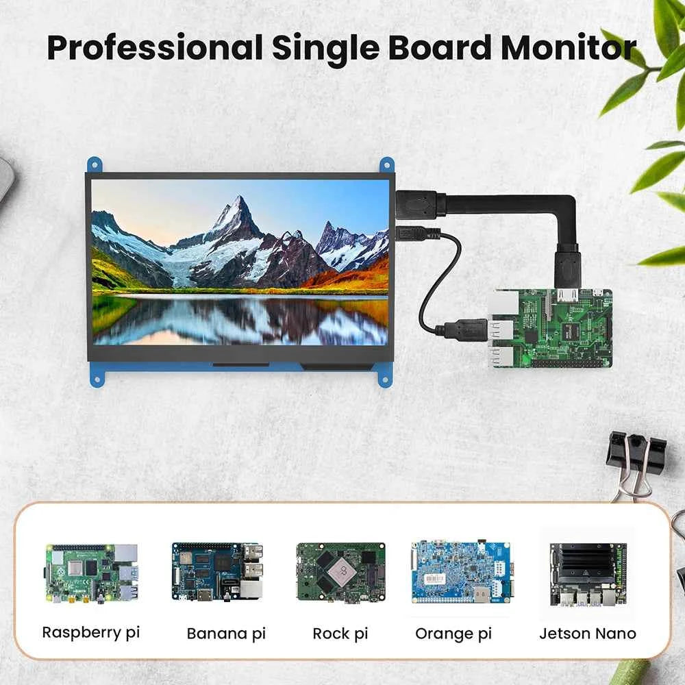 Driver-free Raspberry Pi Monitor 7-inch 1024x600 HD IPS Touchscreen 5-point Capacitive Touch Display for Raspberry Pi 4/3/2/1/3B+/BB, Second Screen for Banana Pi, Support Windows 11/10/8/7
