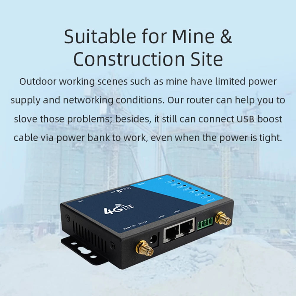 4G WiFi Router Industrial Grade 4G Broadband Wireless Router 4G LTE CPE Router With Sim Card Slot Antenna Firewall Protection