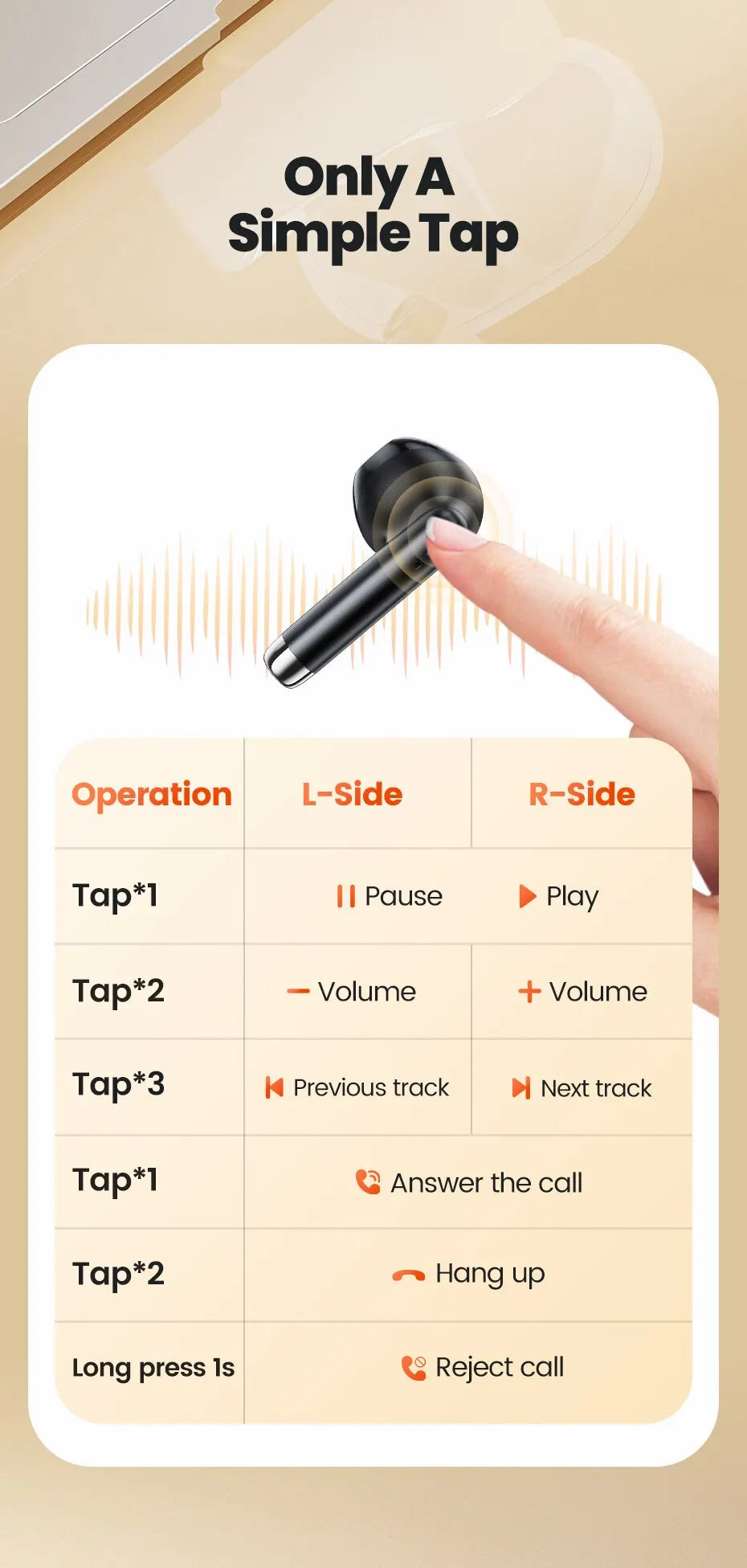 Toocki Wireless Bluetooth Headphones Bluetooth 5.3 TWS Earphones IPX4 Waterproof Mini Earbuds For Xiaomi Huawei Redmi All Phone