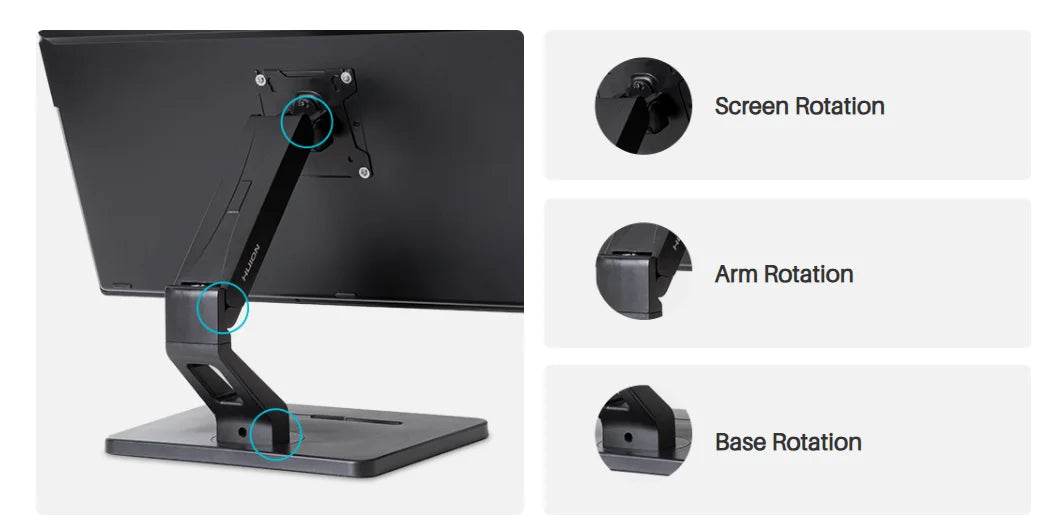 Huion Desktop Arm ST500 Display Holder for 2-10Kg Monitor Compatible with Kamvas 22/22 Plus/24/24 Plus/Pro 19/Pro 24 (4K)/Pro 27