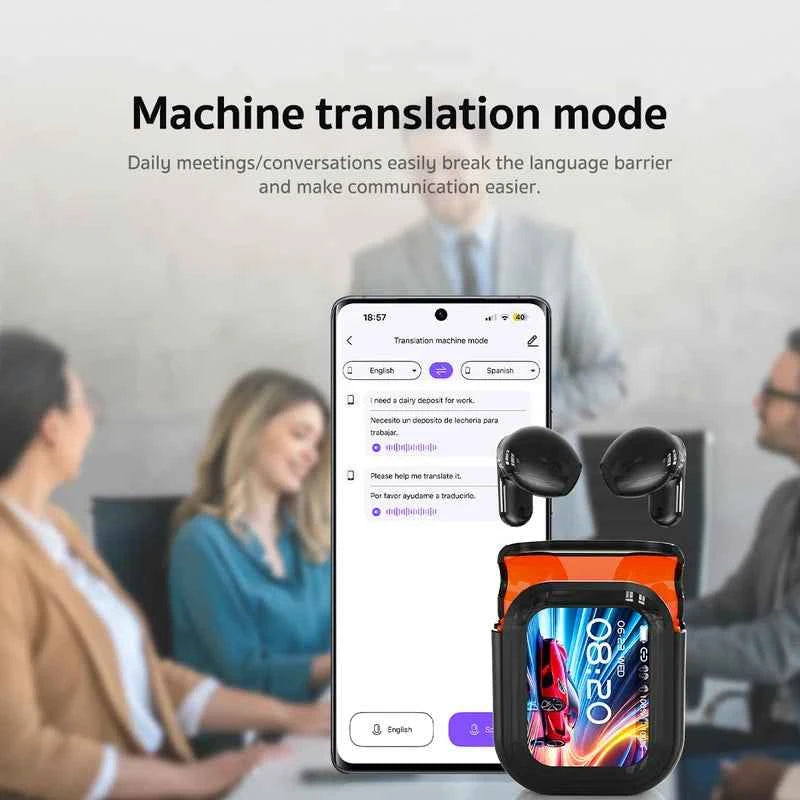 2026 New Bluetooth 6.0 Wireless Headset Translation Headset IPX4 Waterproof Grade And Long Battery Life.
