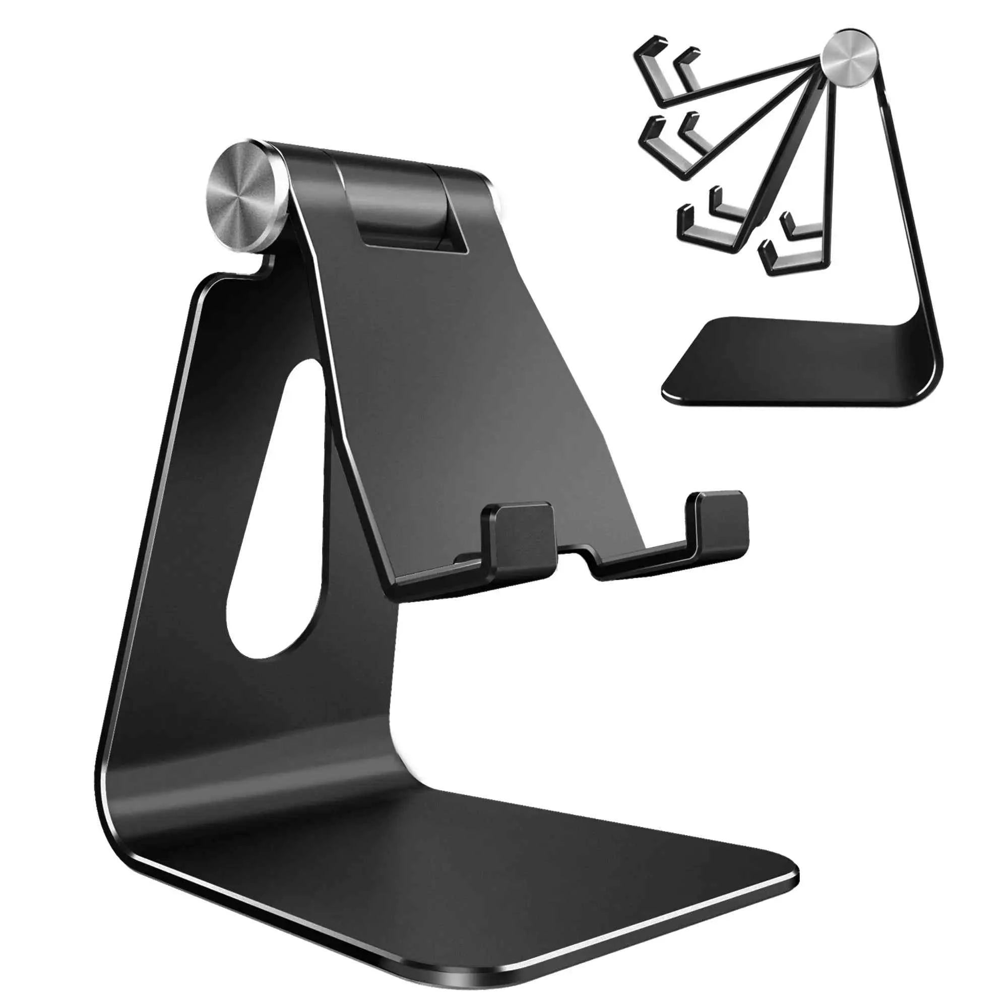 Adjustable Aluminum Cell Phone Stand, for iPhone XS Max/XR/8/7/6/6s Plus/SE, Compatible with All Phones & Charging