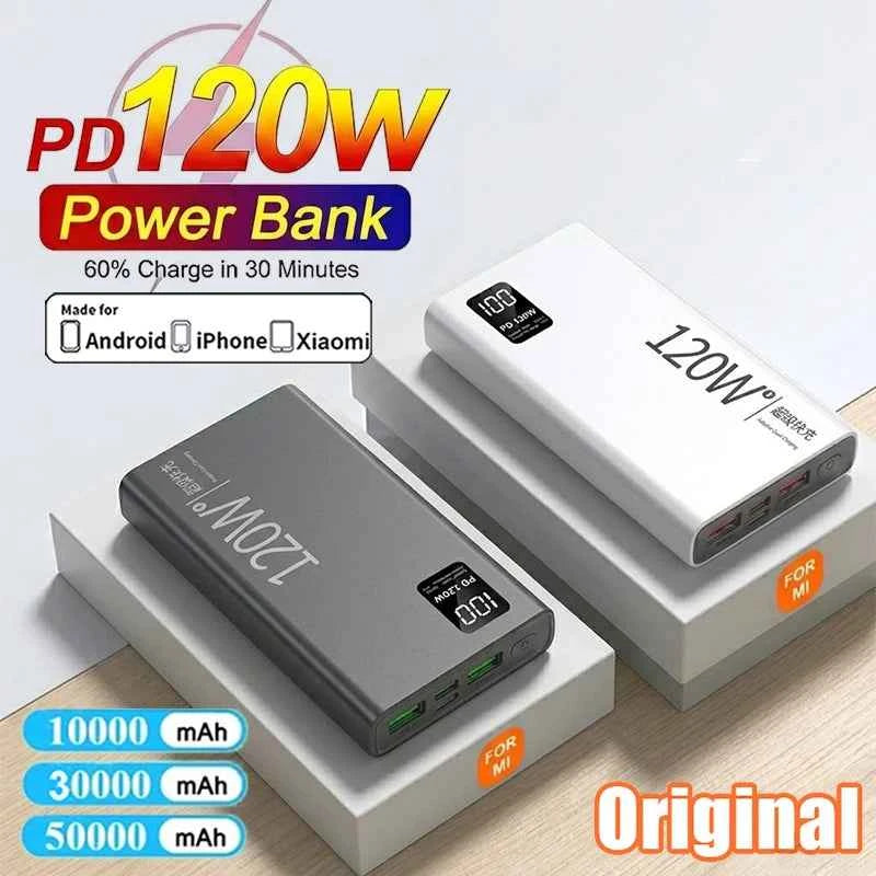 For Xiaomi Original 500000mAh Powerbank External Spare Battery Portable Charger For iPhone Samsung Super Fast Charging PowerBank