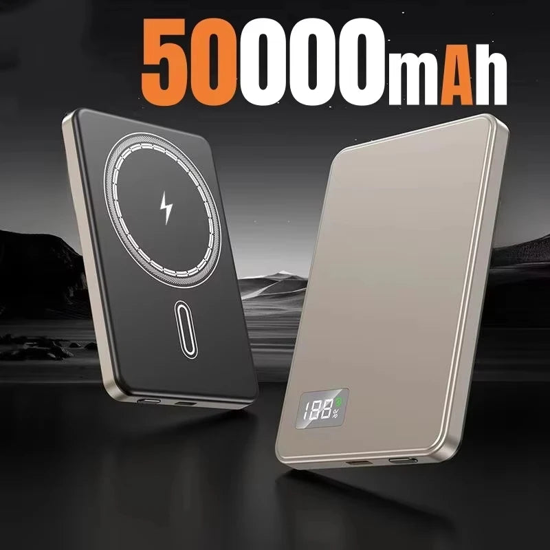 Wireless Magnetic 500000mAh Power Bank Fast Charging Portable PD22.5W External Battery for Magsafe for iPhone17 Samsung Xiaomi