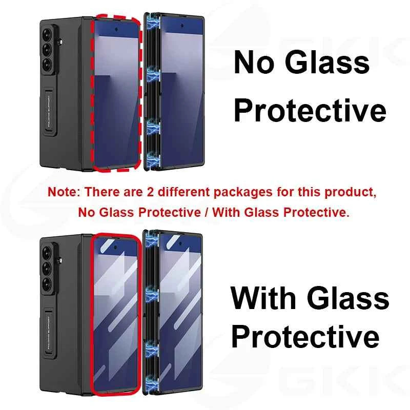 Magnetic Hinge All-included Case for Samsung Galaxy Z Fold 7 6 Ultra-thin Shockproof Stand Matte Cover for Samsung Z Fold7 Case