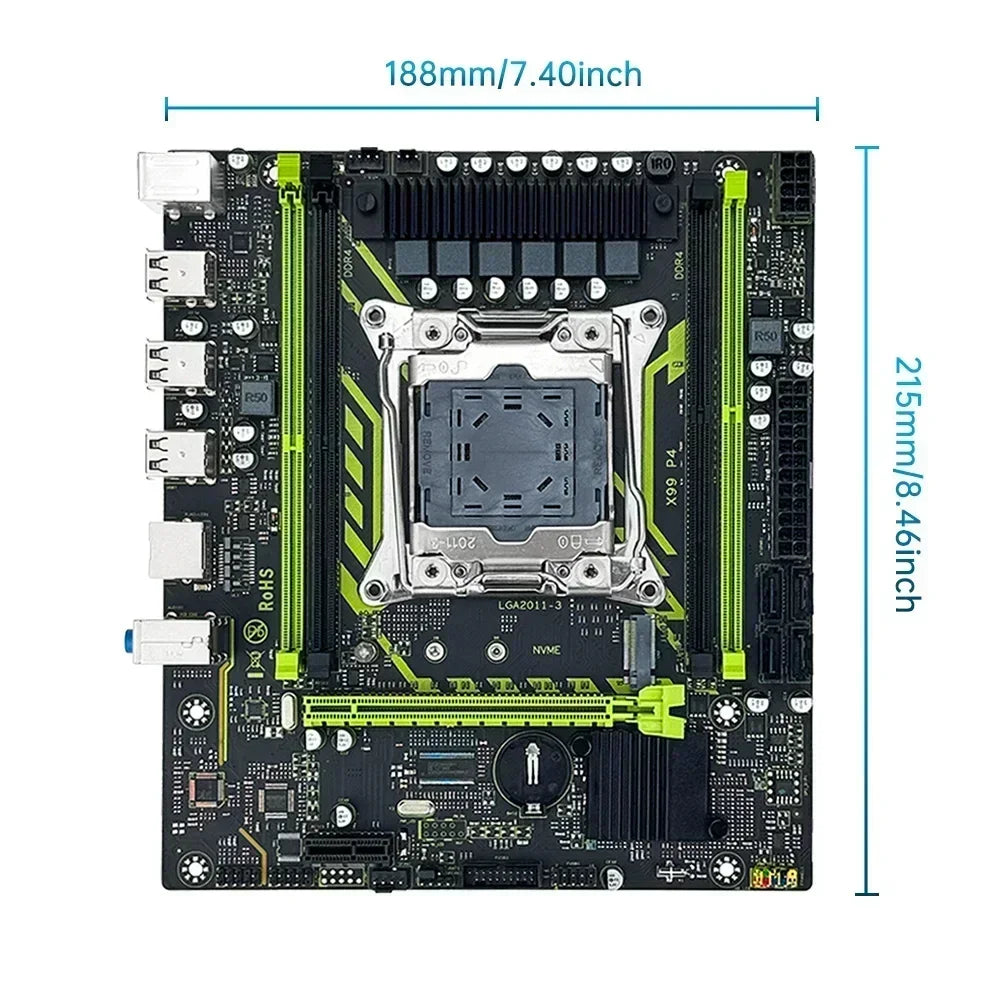 SOYO X99 Motherboard Set With LGA2011-3 Xeon E5 2630 V4 CPU DDR4 16GB (1*16GB)  2133MHz RAM NVME M.2 SATA Computer Accessories - WinSupport Tech