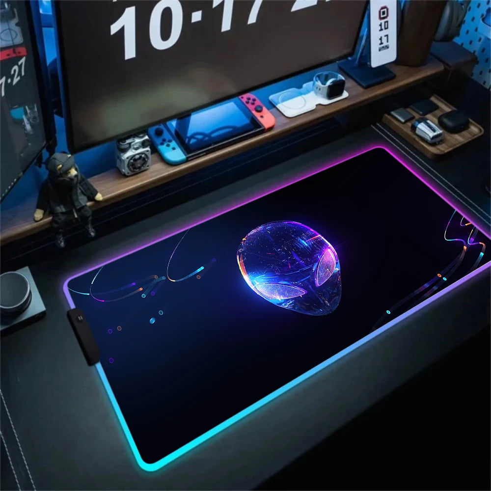 XXL Large PC Gamer Keyboard Desk Mat 900x400 RGB Alienware Gaming Mouse Pad LED Computer Accessories Tapis De Souris Mousepads