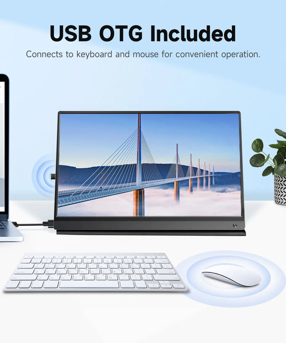 UPERFECT Built-in 10800mAh Battery 15.6inch Portable Monitor Touchscreen IPS 1080P FHD HDR Gaming Display USB C HDMI