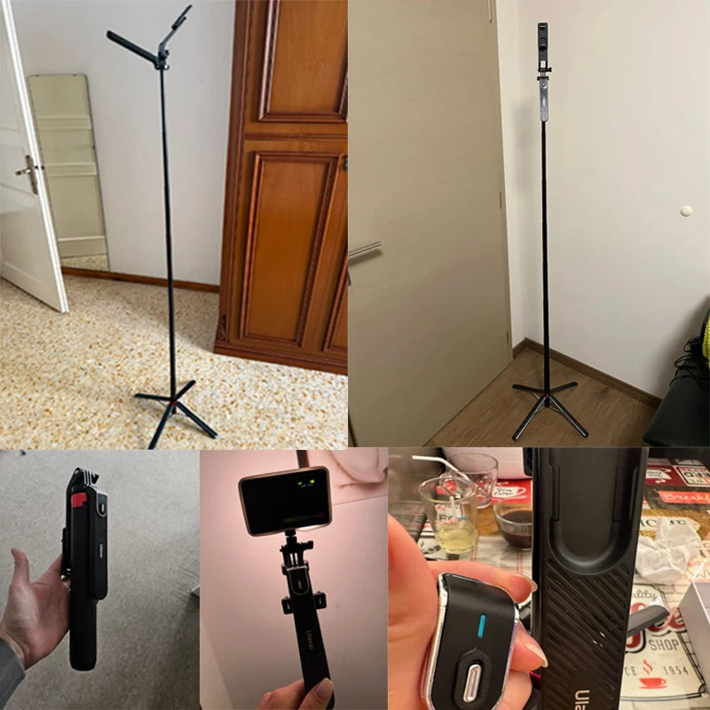 Ulanzi MA09 1.8m Selfie Stick Tripod for iPhone 17 15 Android Phone with Remote Control Panoramic Ball Head Holder U200 VL49 Kit