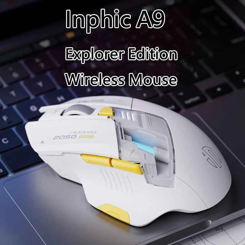Inphic A9 Explorer V2 Wireless Gaming Mouse 500mA Battery Level Display Ergonomics Bluetooth Office Mouse For PC Laptop