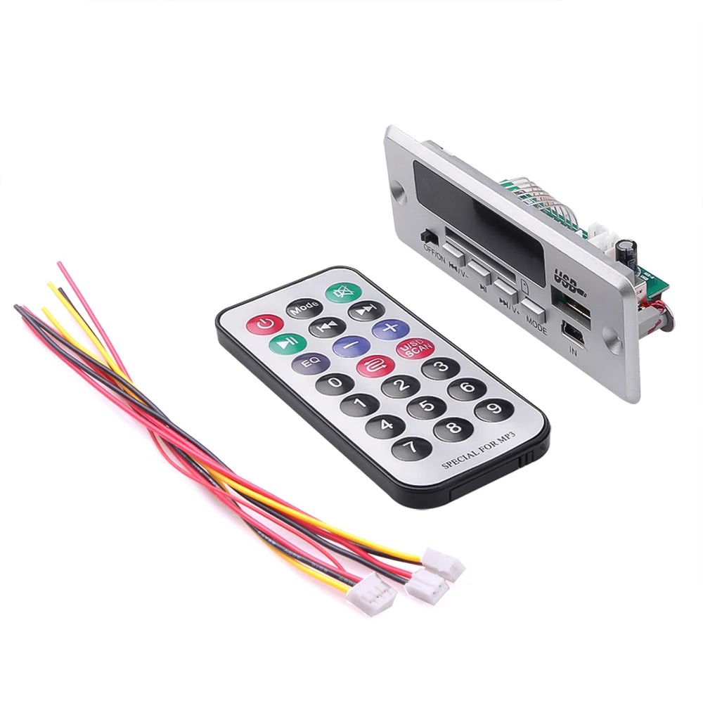 DC 12V MP3 Decoder Board Bluetooth Wireless MP3 Player USB TF FM Radio Module Car Kit For Speaker With Handsfree Voice Record