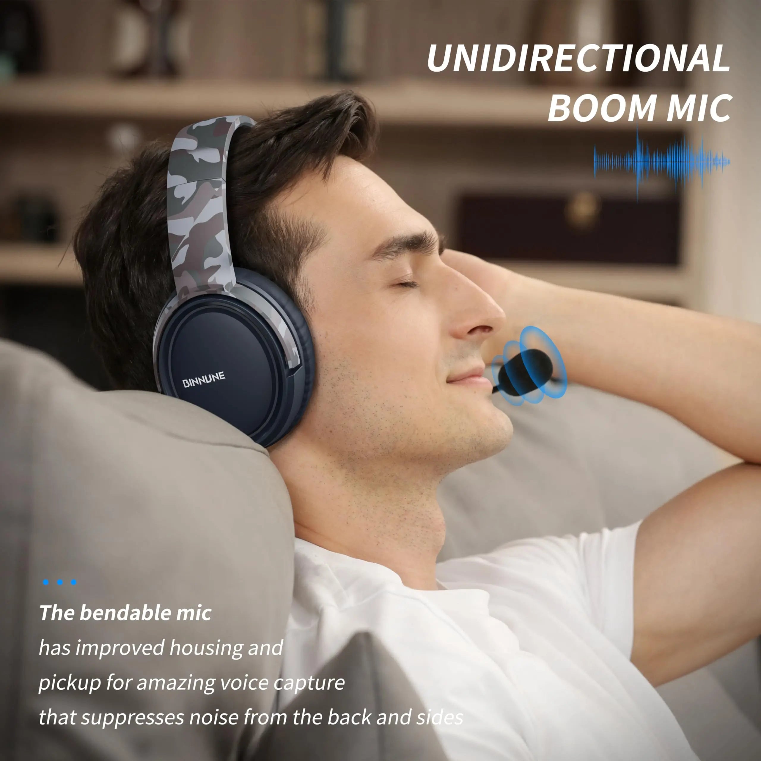 BINNUNE Gaming Headset with Mic – Wired Headphones for PS5, PS4, Xbox Series X|S, Xbox One, PC & Switch, Noise Cancelling Stereo Gaming Headphones.