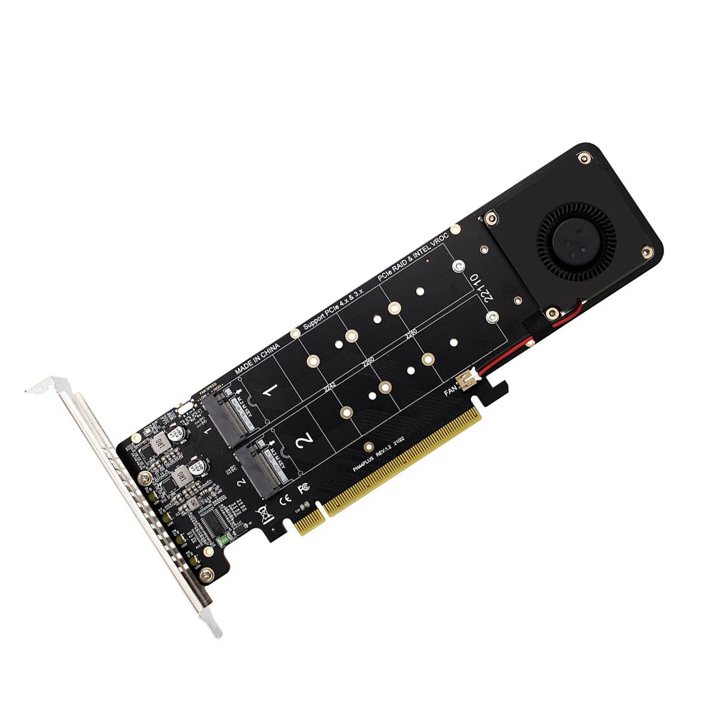 PCI Express 4.0 X16 to 4 Port NVME RAID Card Adapter Card M Key 4 NVME 4x32Gbps M2 NVME Expansion Card for 2280/2260/2242/2230